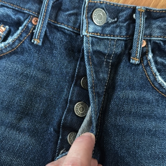 Grlfrnd Kaia Distressed Jean Shorts Size 25 - Picture 2 of 6